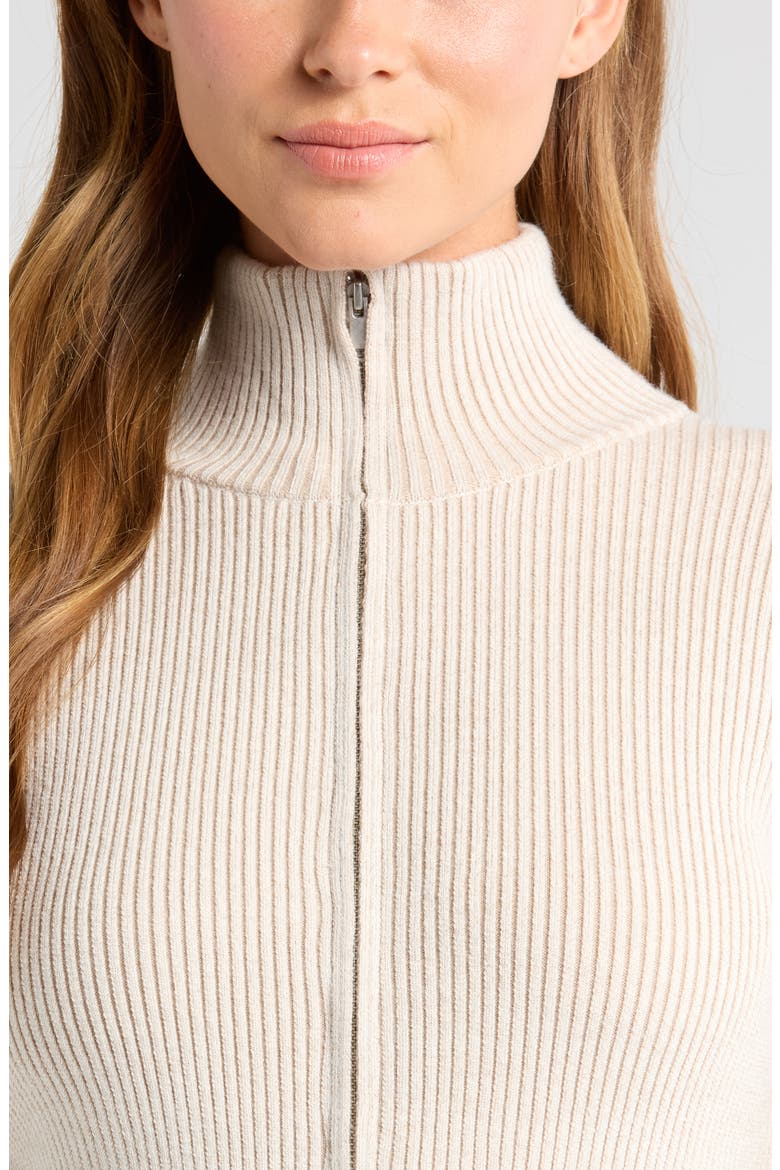 Après Ski Half Zip Rib Sweater, Alternate, color, IVORY EGRET