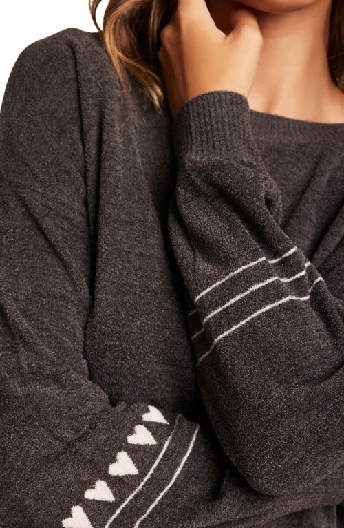 Shop Barefoot Dreams Heartbeat Stripe Cozychic Ultra Lite® Lounge Top In Carbon/sunrise Pink