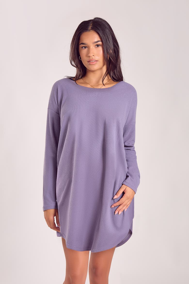 Waffle Knit Relaxed Sleep Dress, Alternate, color, Orchid