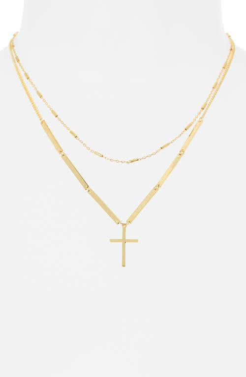 Leith Cross Pendant Layered Necklace In Gold