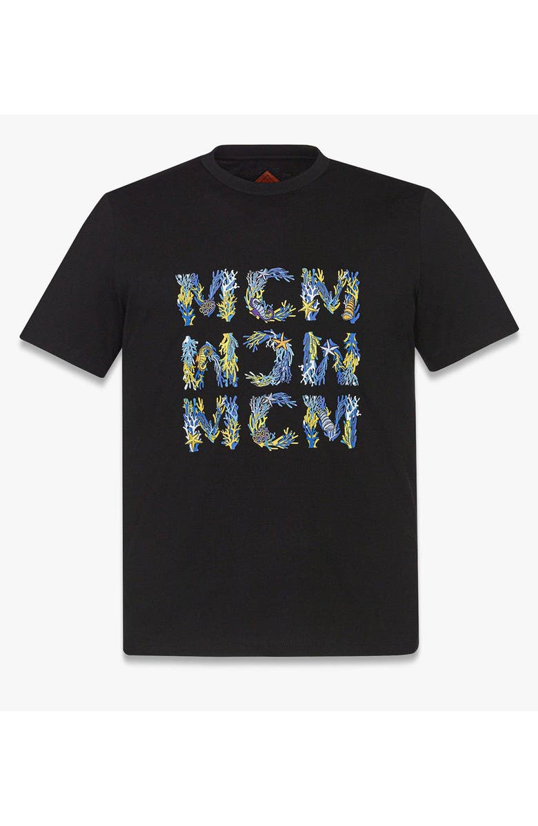 MCM Aquatic Logo T-Shirt in Organic Cotton, Main, color,