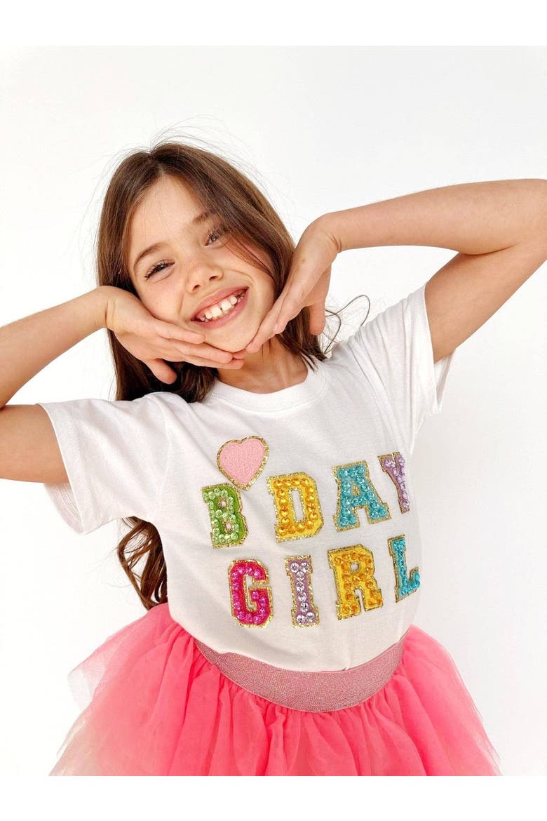 Birthday Girl Gem T-Shirt, Alternate, color, White