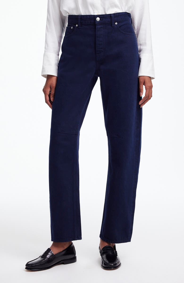 Madewell The Darted Barrel-Leg Jean, Main, color, Juniper Berry