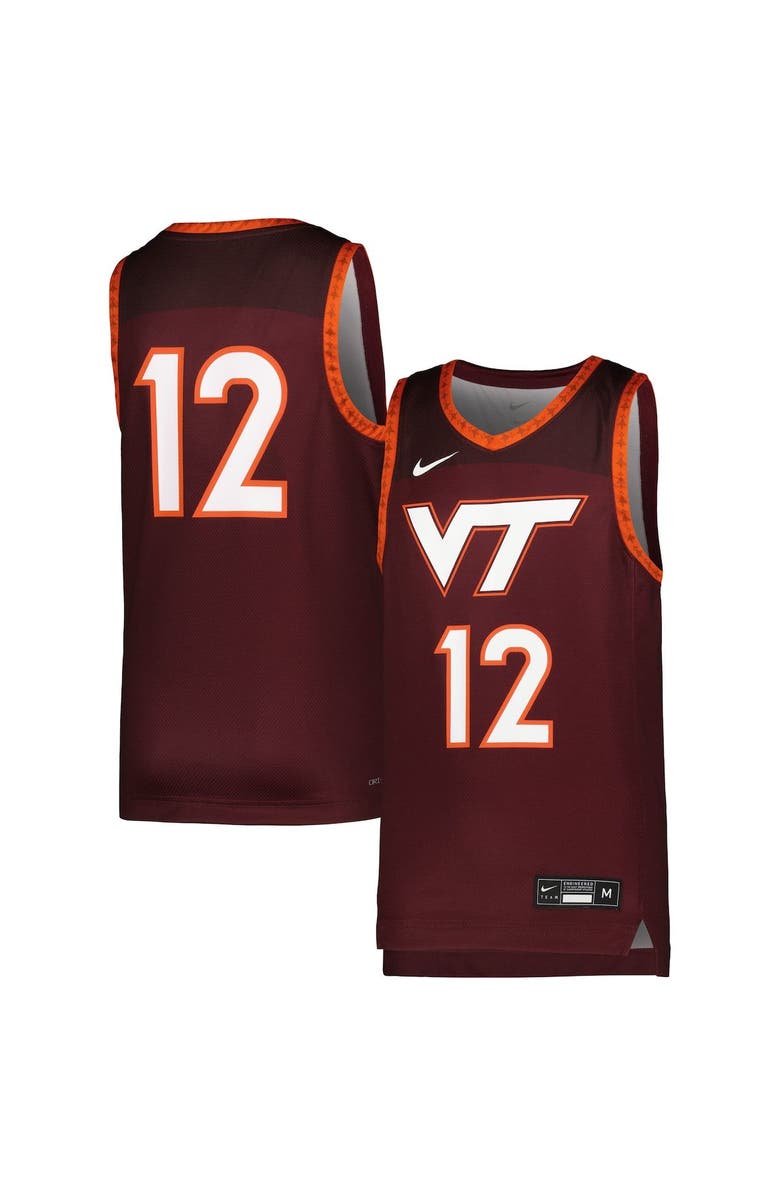 Nike Youth Nike #12 Maroon Virginia Tech Hokies Icon Replica Basketball Jersey, Main, color, 