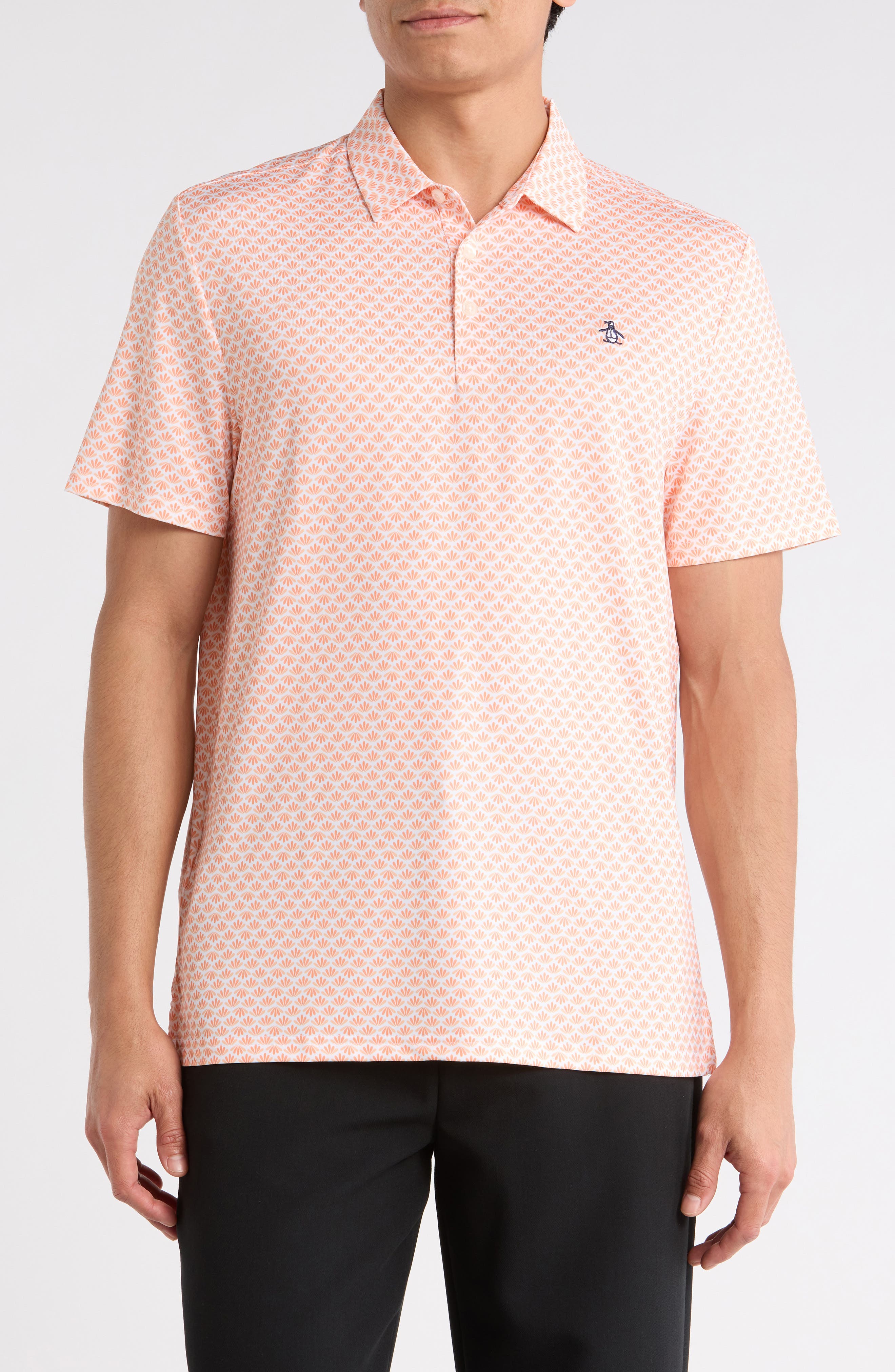 Original Penguin Retro Geometric Print Performance Polo