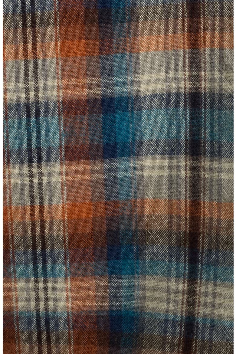Wyatt Plaid Cotton Flannel Western Shirt, Alternate, color, BLUE/ OCHRE PLAID