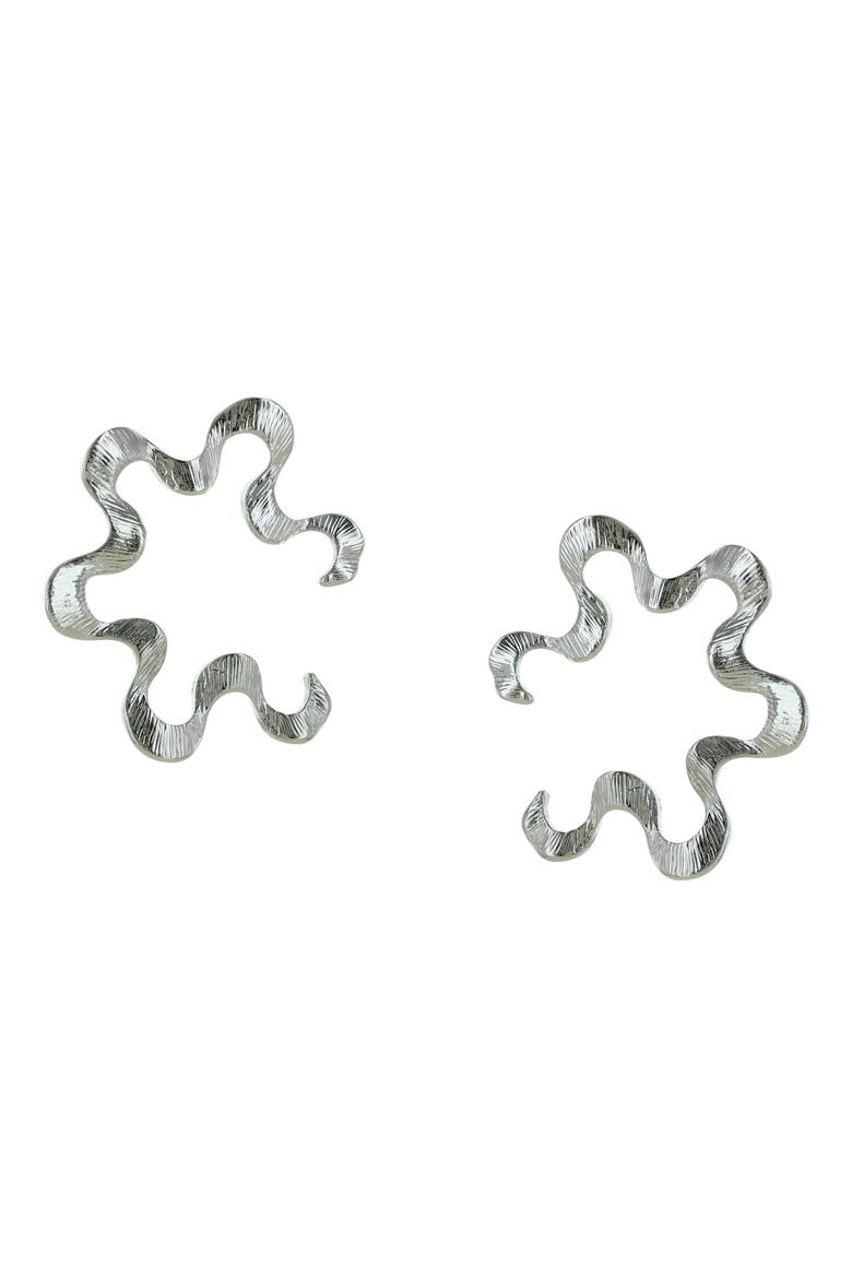 Gia Open Hoop Earrings, Main, color, SILVER