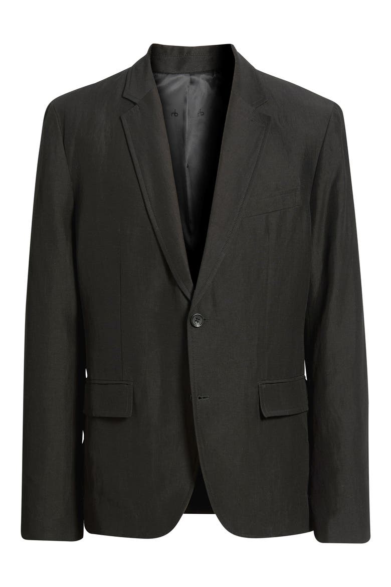 Skeleton Wool & Linen Sport Coat, Alternate, color, BLACK