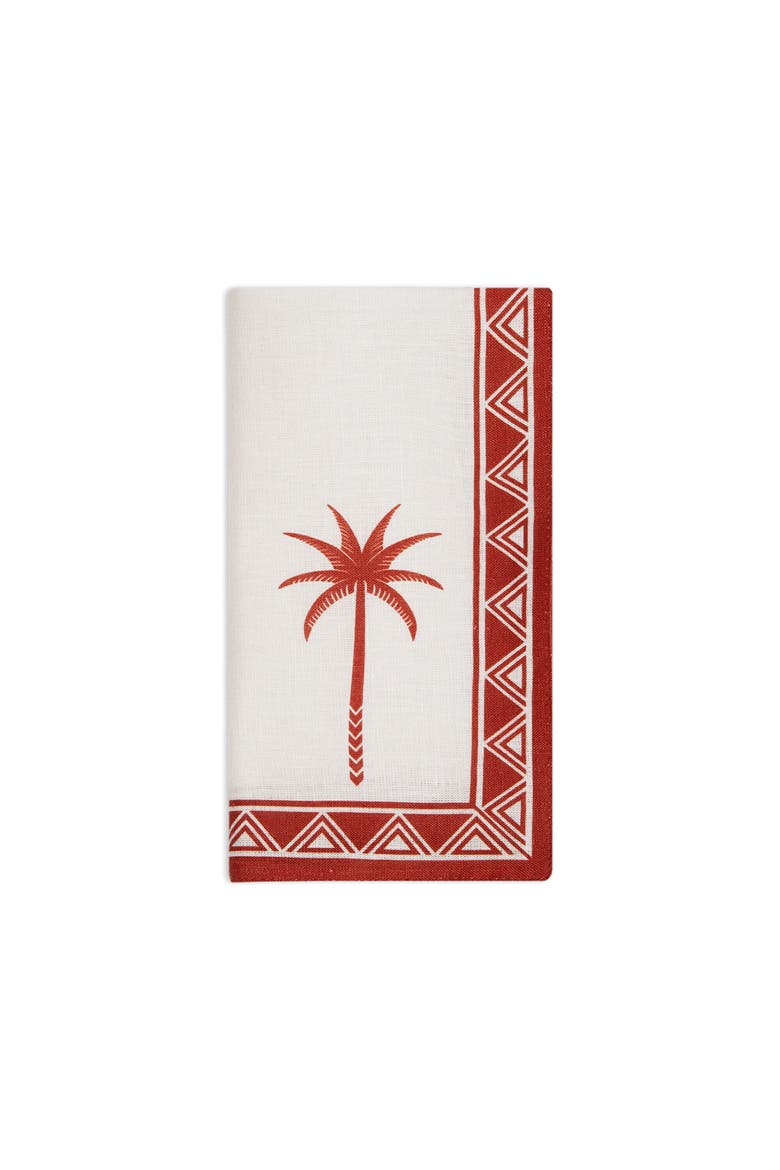 Large Napkins Set Of 2, Alternate, color, Date Palms Napkin Mattone
