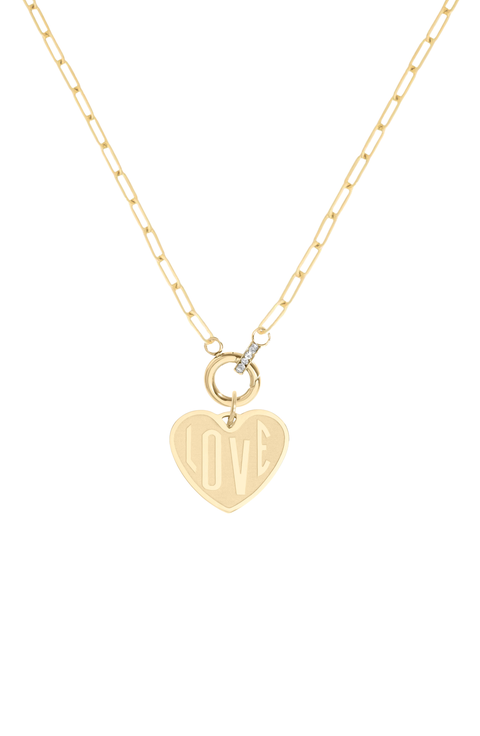 love heart charm 14k gold filled necklace