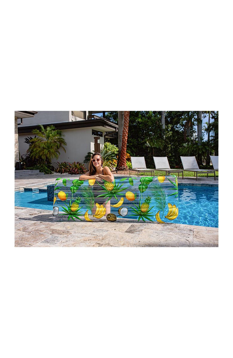 POOLCANDY Resort Collection Tropical Deluxe 74" x 30" Pool Raft, Alternate, color, Clear And Tropical Pattern