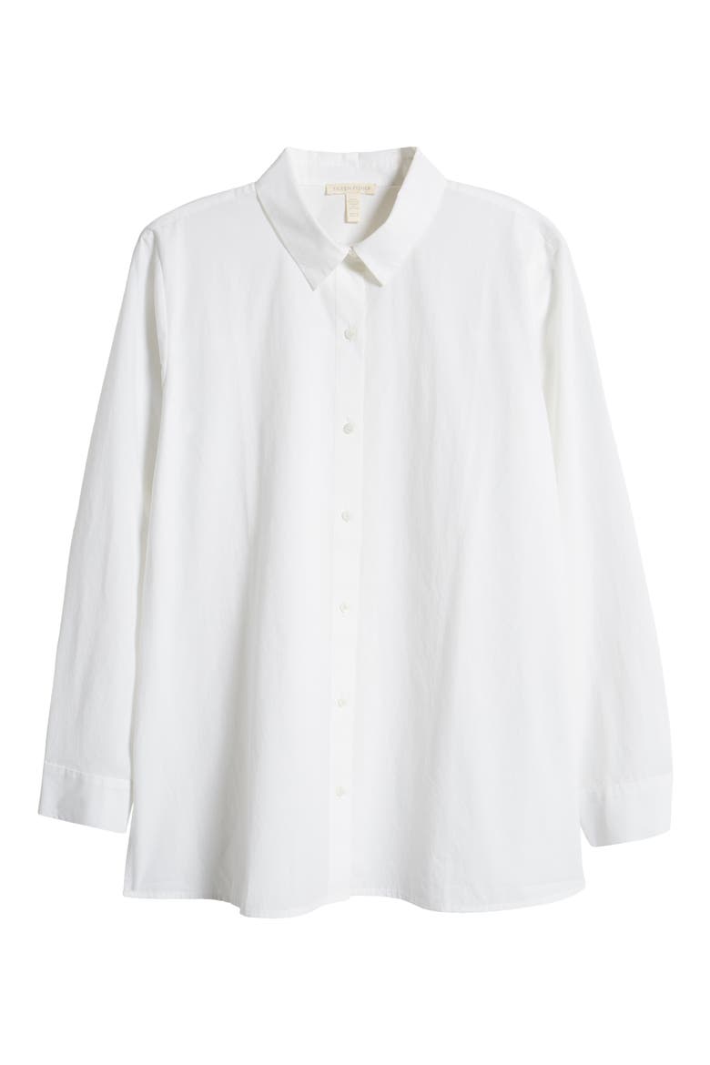 Classic Collar Easy Organic Cotton Button-Up Shirt, Alternate, color, WHITE