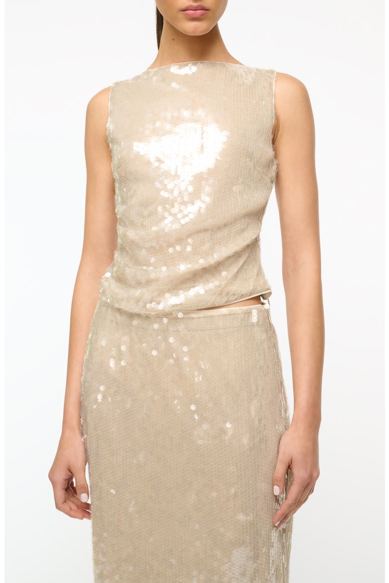 Eton Paillette Tank Top, Main, color, MOON
