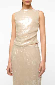 STAUD Eton Paillette Tank Top