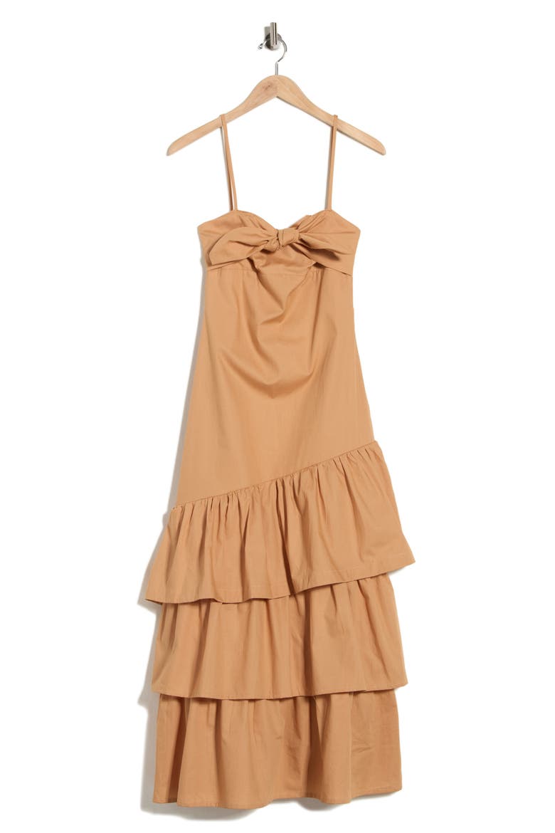 Knotted Ruffle Tiered Sundress, Alternate, color, PALHA