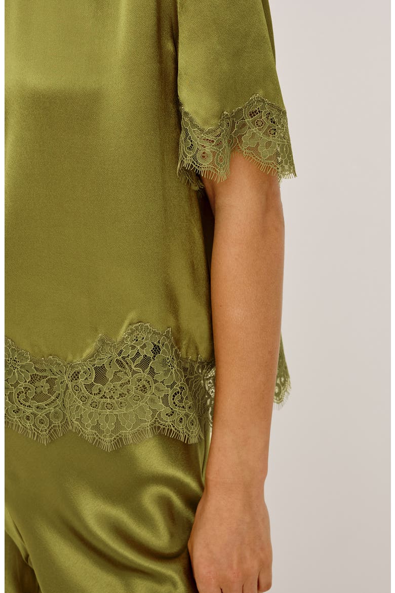 Sonora Lace Trim Top, Alternate, color, CELERY