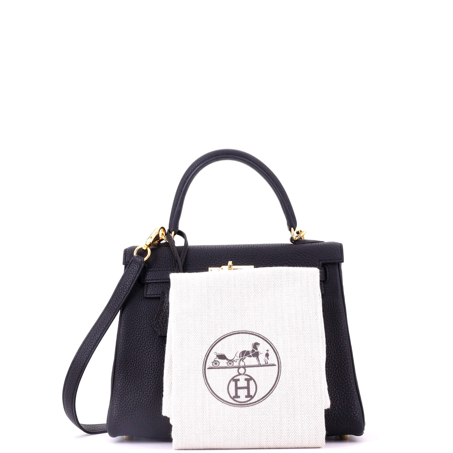 Pre-Owned Hermes Kelly Handbag Black Togo with Gold Hardware 25, Alternate, color, Noir