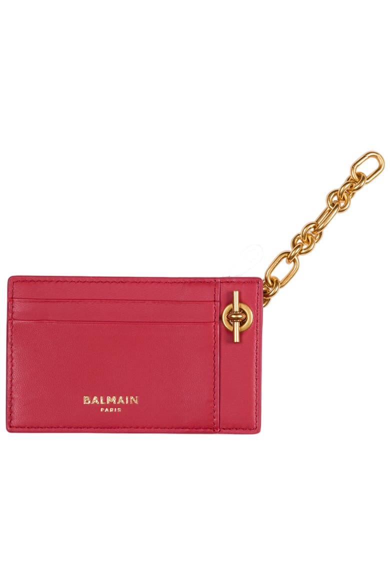Pulse card holder in smooth leather, Alternate, color, red