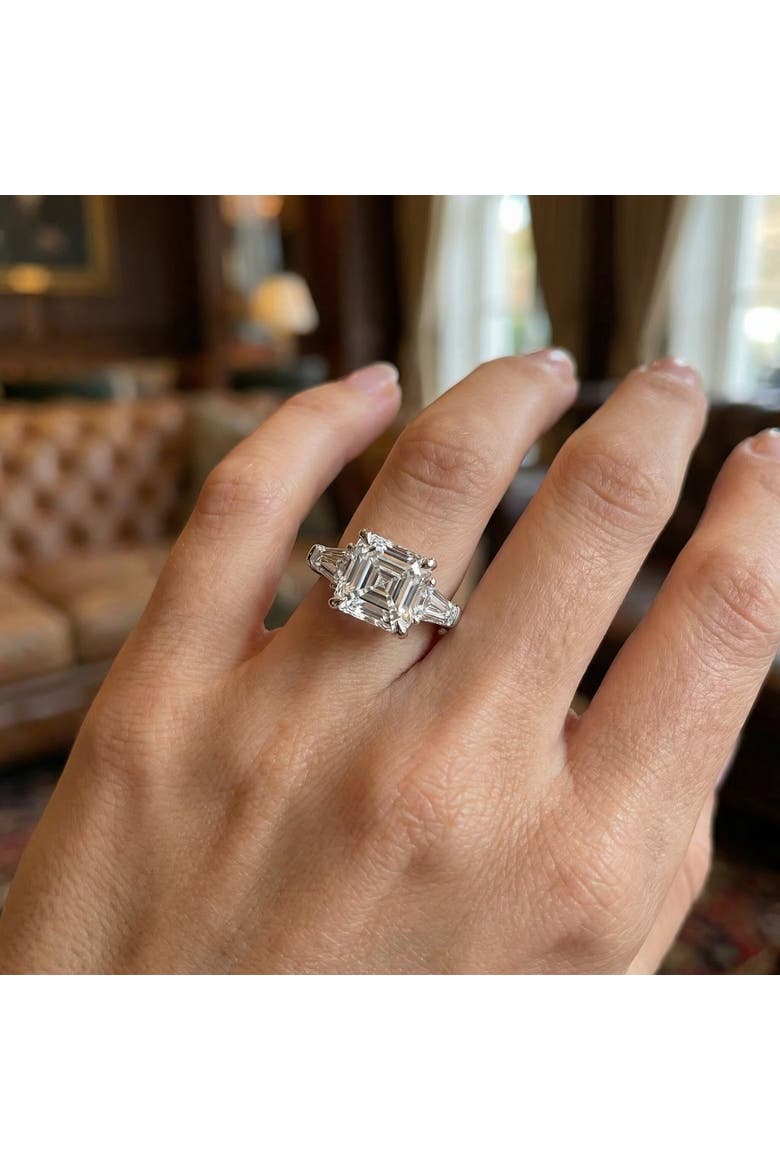 Certified 2 1/2Ct Paulina Asscher Dut Diamond Engagement Ring 14k Gold Lab Grown, Alternate, color, 14k White Gold