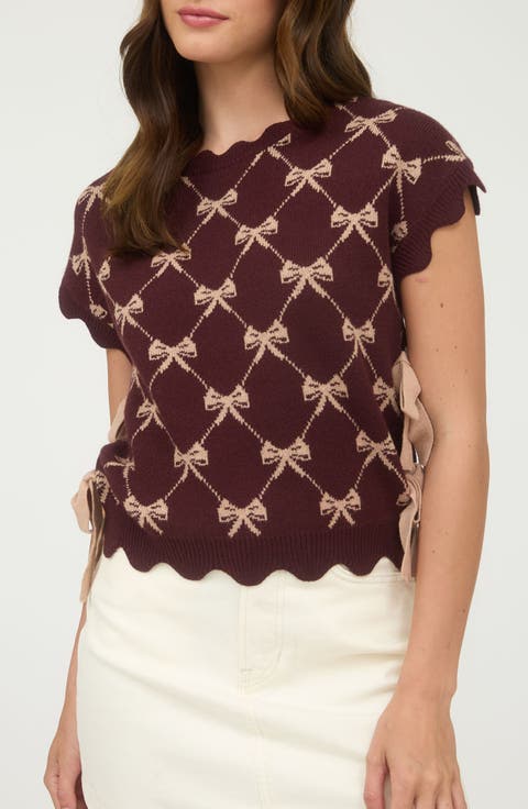 Bow Cap Sleeve Sweater