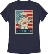 Care Bears Women's Retro America Cares Bear Short Sleeve Graphic T-Shirt