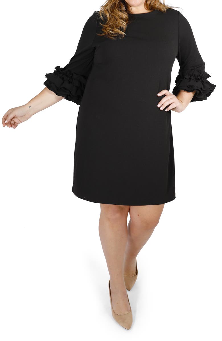 Marée Pour Toi Ruffle Sleeve Sheath Dress, Alternate, color, 