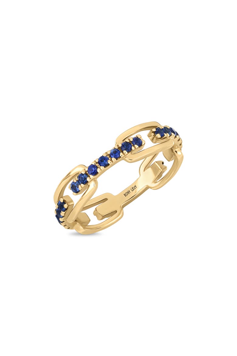El Mar 18k Gold Sapphire Stackable Ring, Main, color, 18K YELLOW GOLD