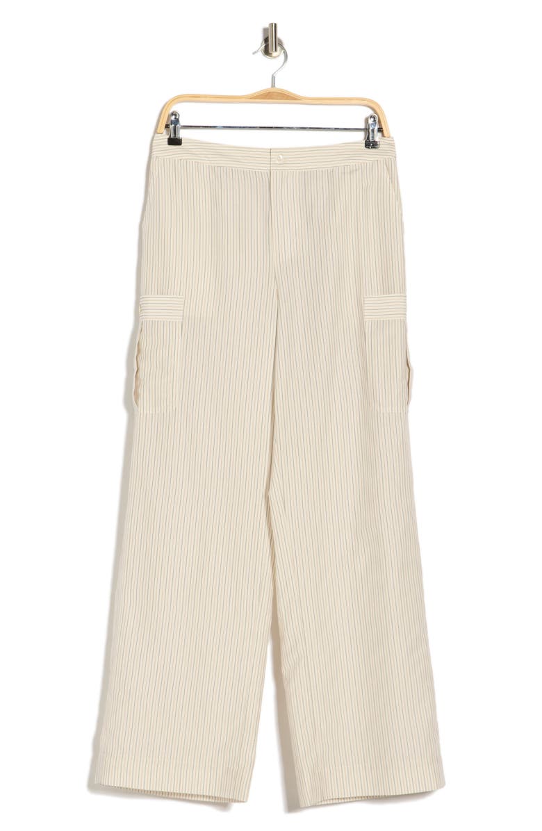 FRAME The Stripe Cotton & Silk Utility Pants, Main, color, Cream Multi