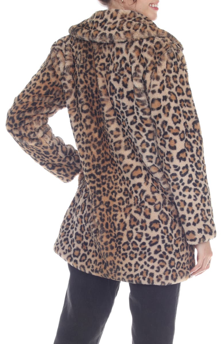 RAIN AND ROSE Faux Fur Coat, Alternate, color, Leopard