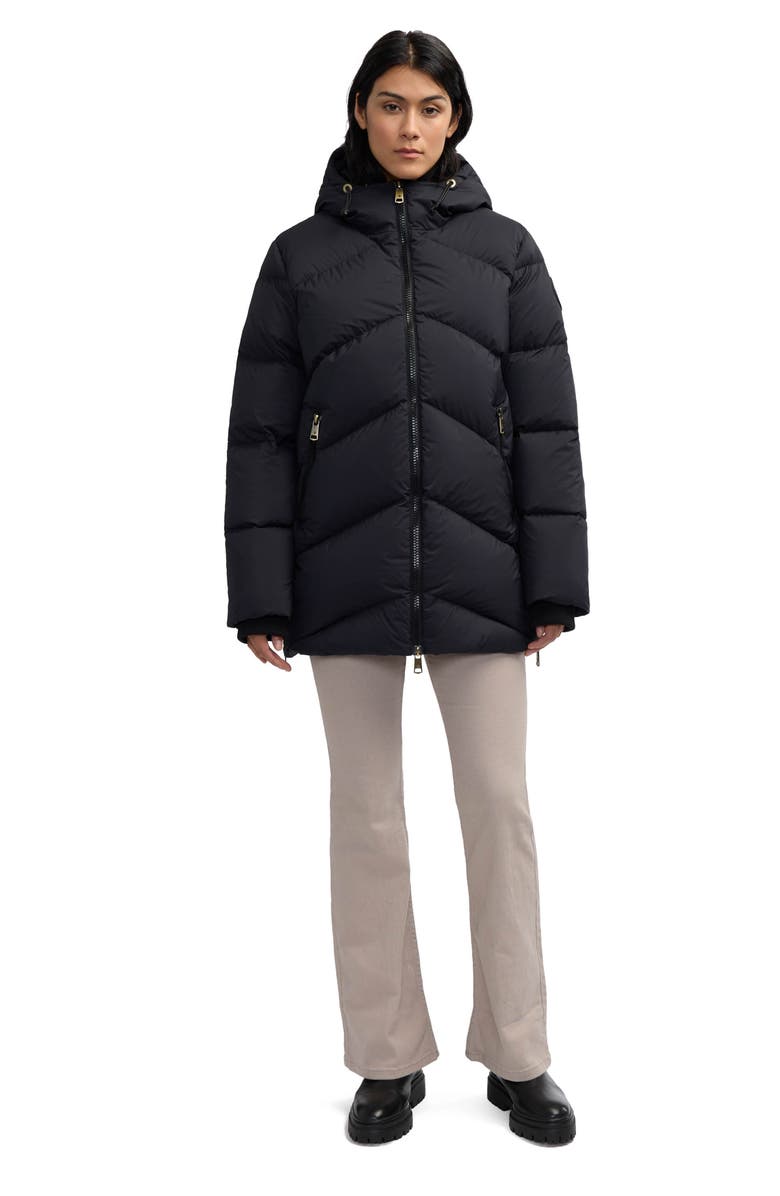 Scotch & Soda Fallon Inverted Chevron Quilted Down Jacket, Alternate, color, Black