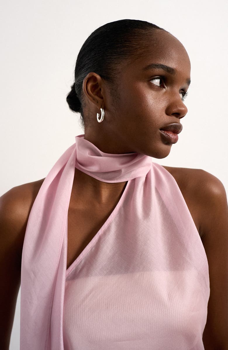 Topshop Scarf Open Back Halter Top, Alternate, color, Lilac