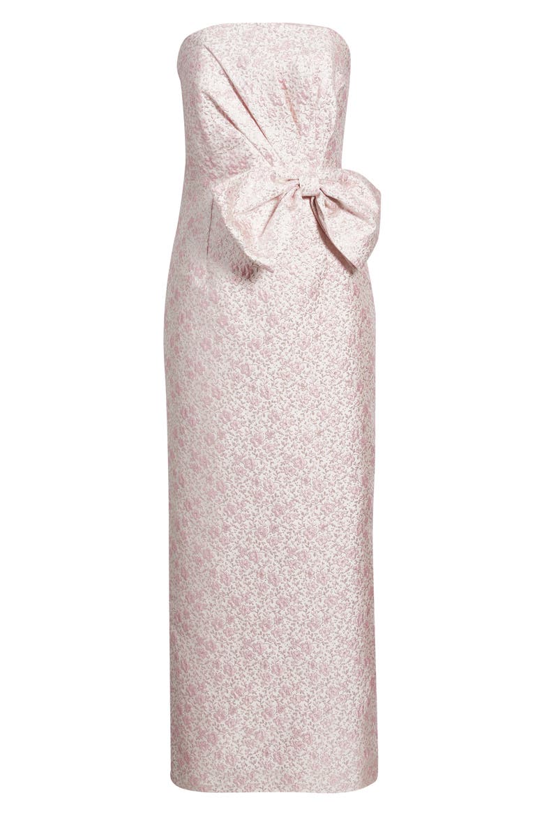 Tiernan Metallic Floral Embroidery Strapless Column Gown, Alternate, color, CONCH SHELL PINK RITSY DITSY
