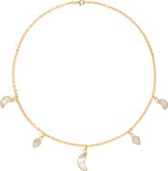 Freya Rose Petite Moon Necklace, Gold