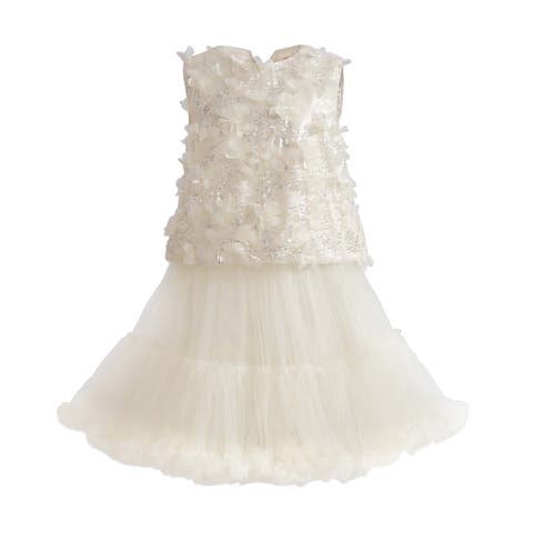 Amorette Floral Applique Top and Dress Set