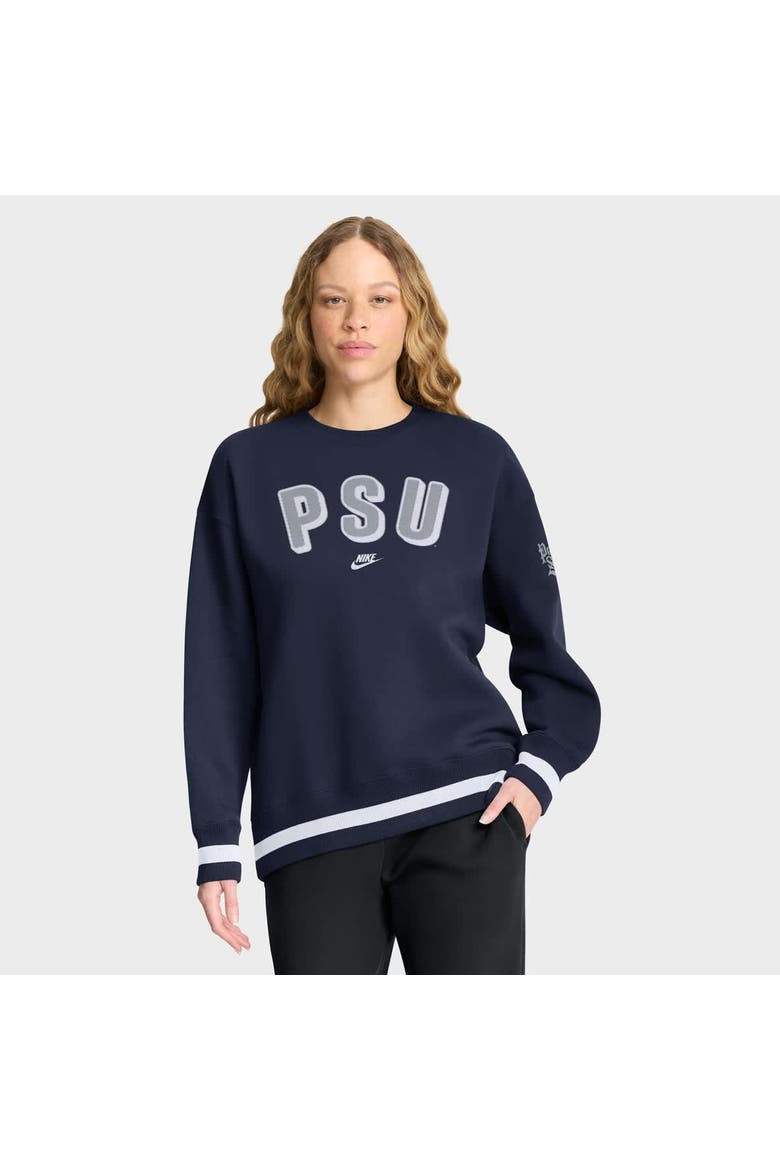 Women's Nike Navy Penn State Nittany Lions Oversized Legacy Phoenix Sweatshirt, Main, color, Navy