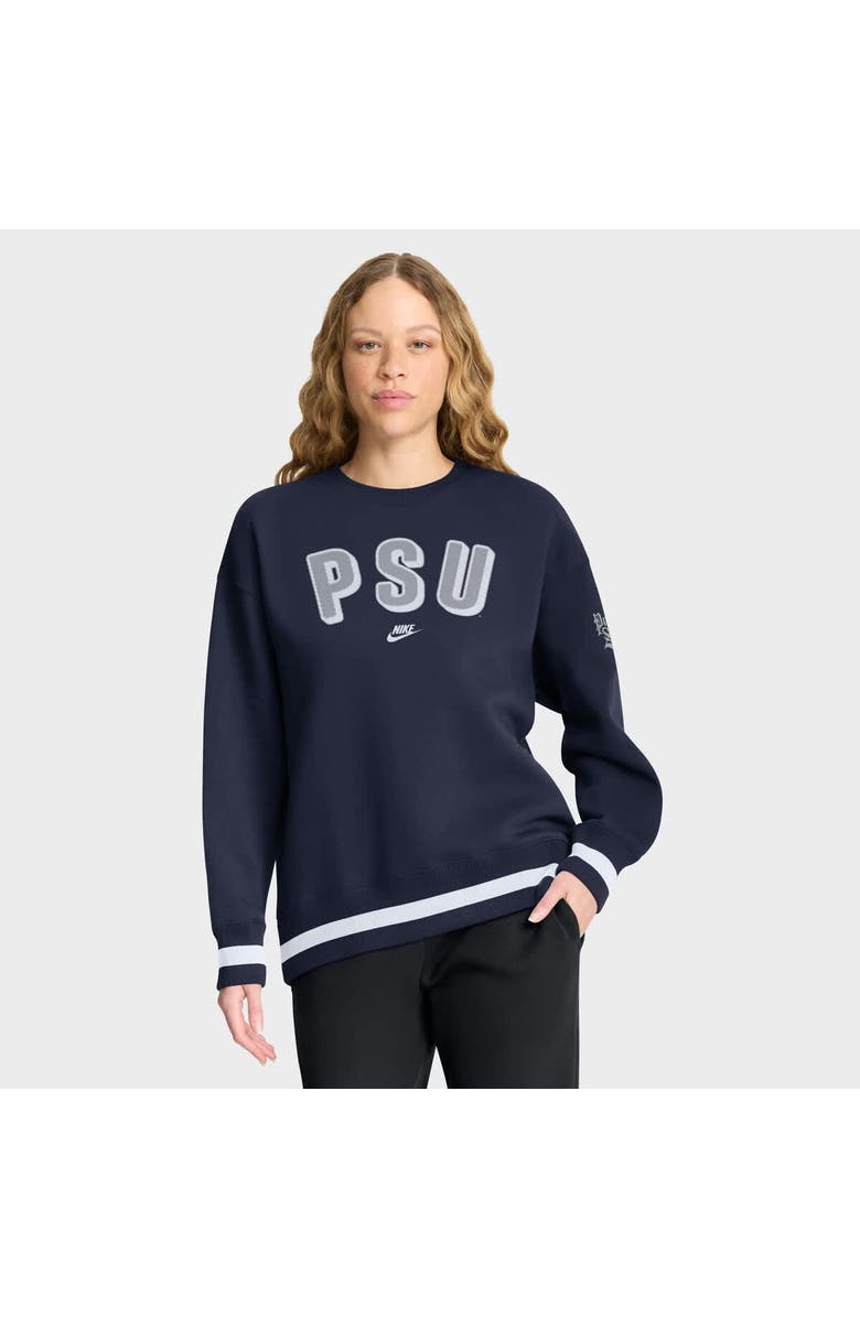 Nike Women's Nike Navy Penn State Nittany Lions Oversized Legacy Phoenix Sweatshirt, Main, color, Navy