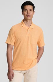 Lands' End Short Sleeve Cotton Linen Polo