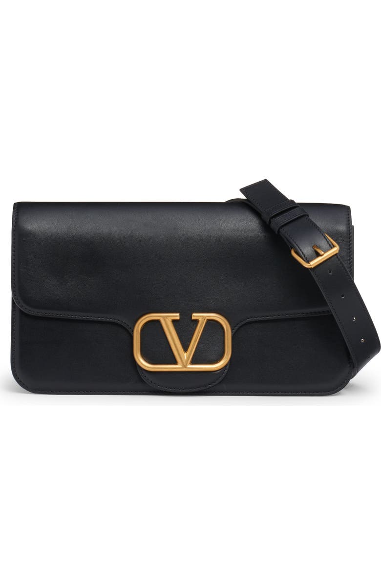 Valentino Garavani VLOGO Leather Convertible Crossbody Bag, Main, color,