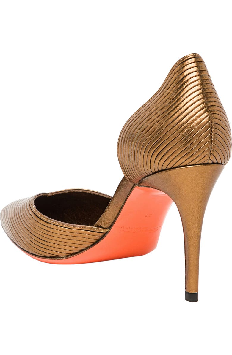 Santoni Women's leather high-heel pump, Alternate, color, Gold