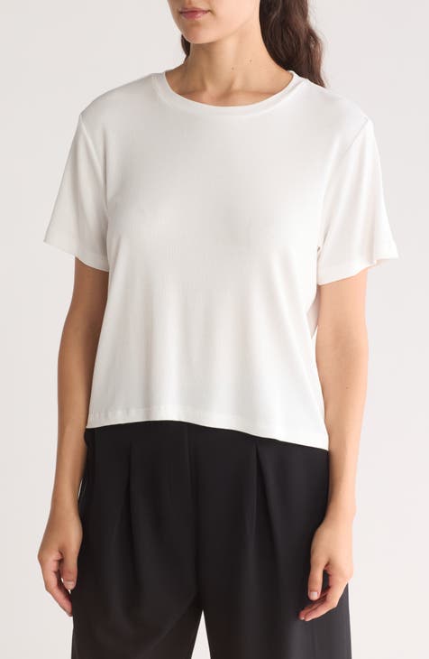 Rib Jersey Boxy Crop T-Shirt