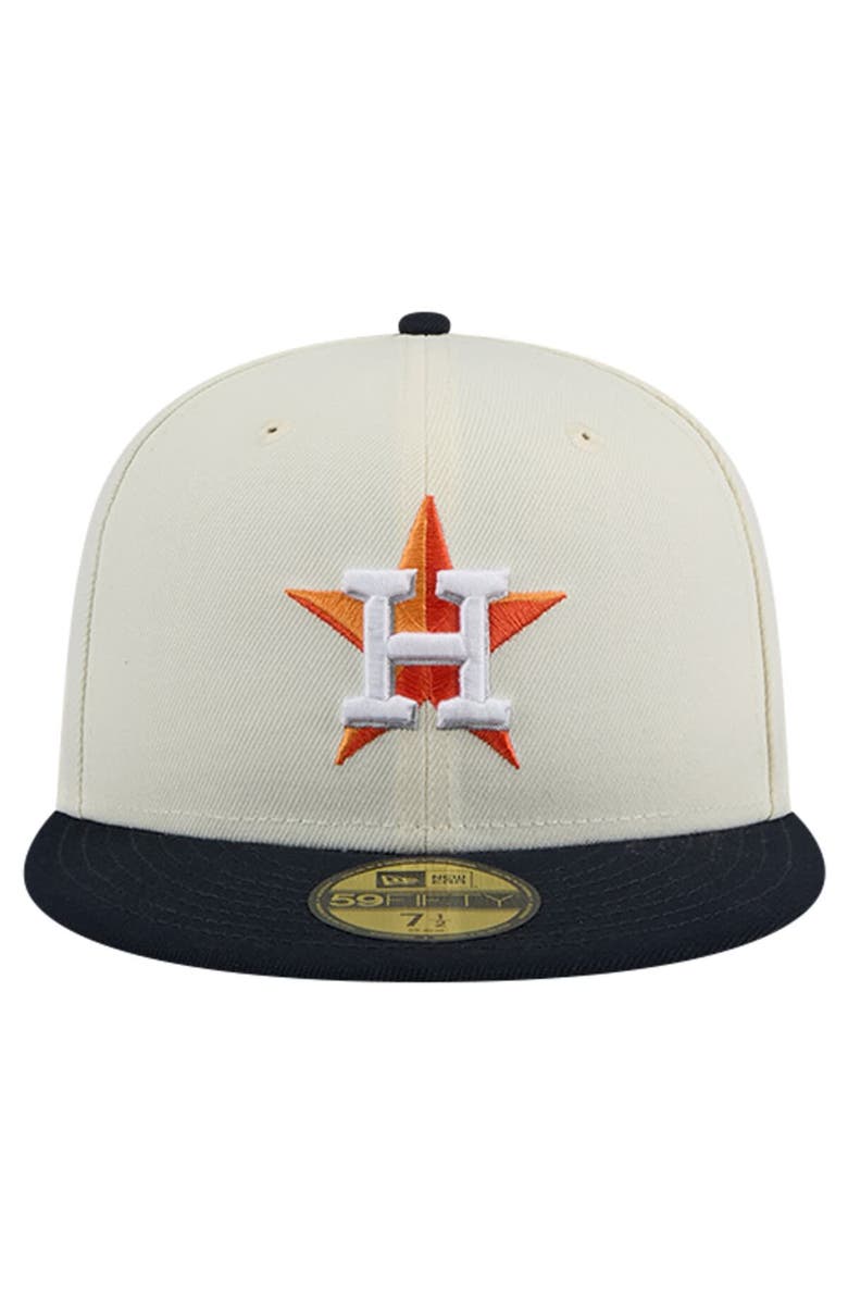 New Era Men's New Era Cream Houston Astros Evergreen Chrome 59FIFTY Fitted Hat, Alternate, color,