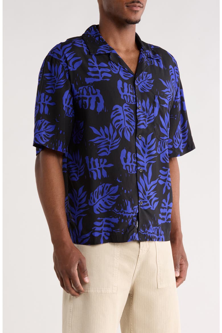 Van Doren Print Camp Shirt, Alternate, color, ROYAL COBALT