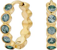Sethi Couture 18K Gold Modern Bezel Green Sapphire Hoop Earrings