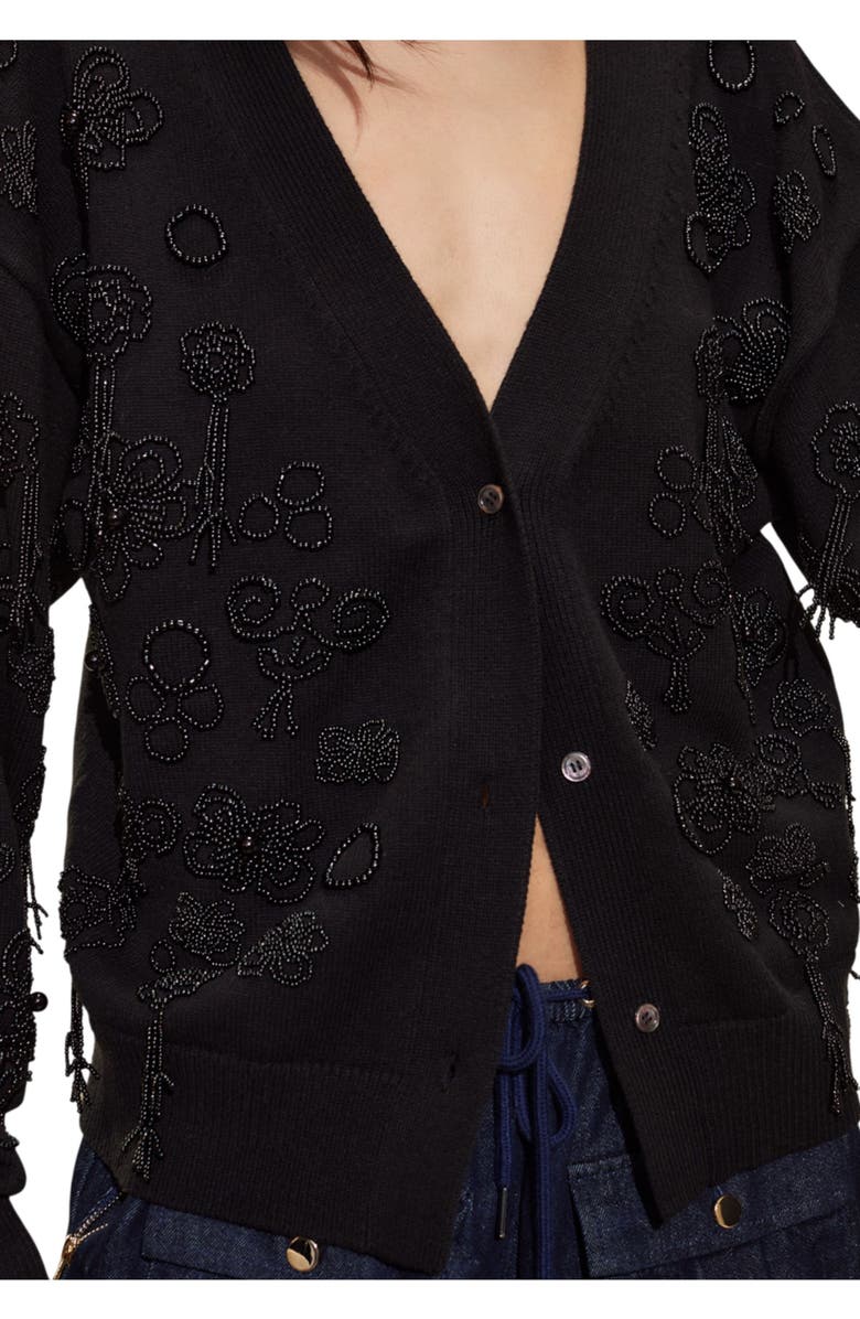 Cynthia Rowley Paloma Boyfriend Cardigan, Alternate, color, Black
