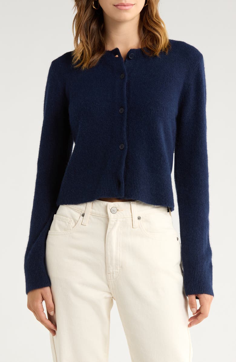 Rails Matilda Crop Cardigan, Main, color, Navy
