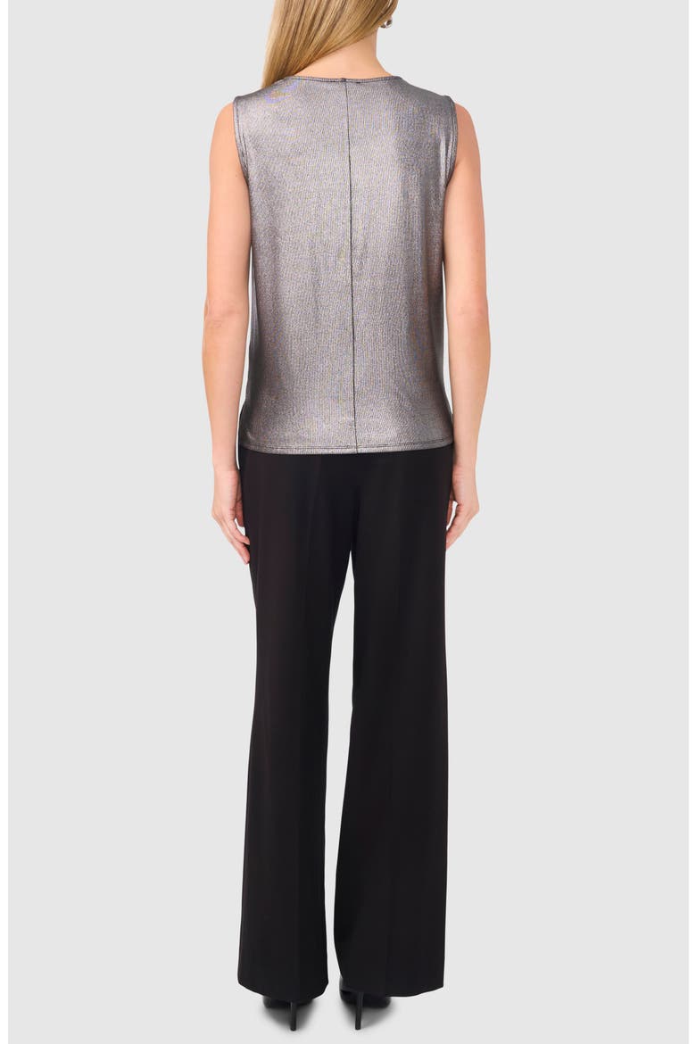 Metallic Cowl Neck Sleeveless Top, Alternate, color, BLACK