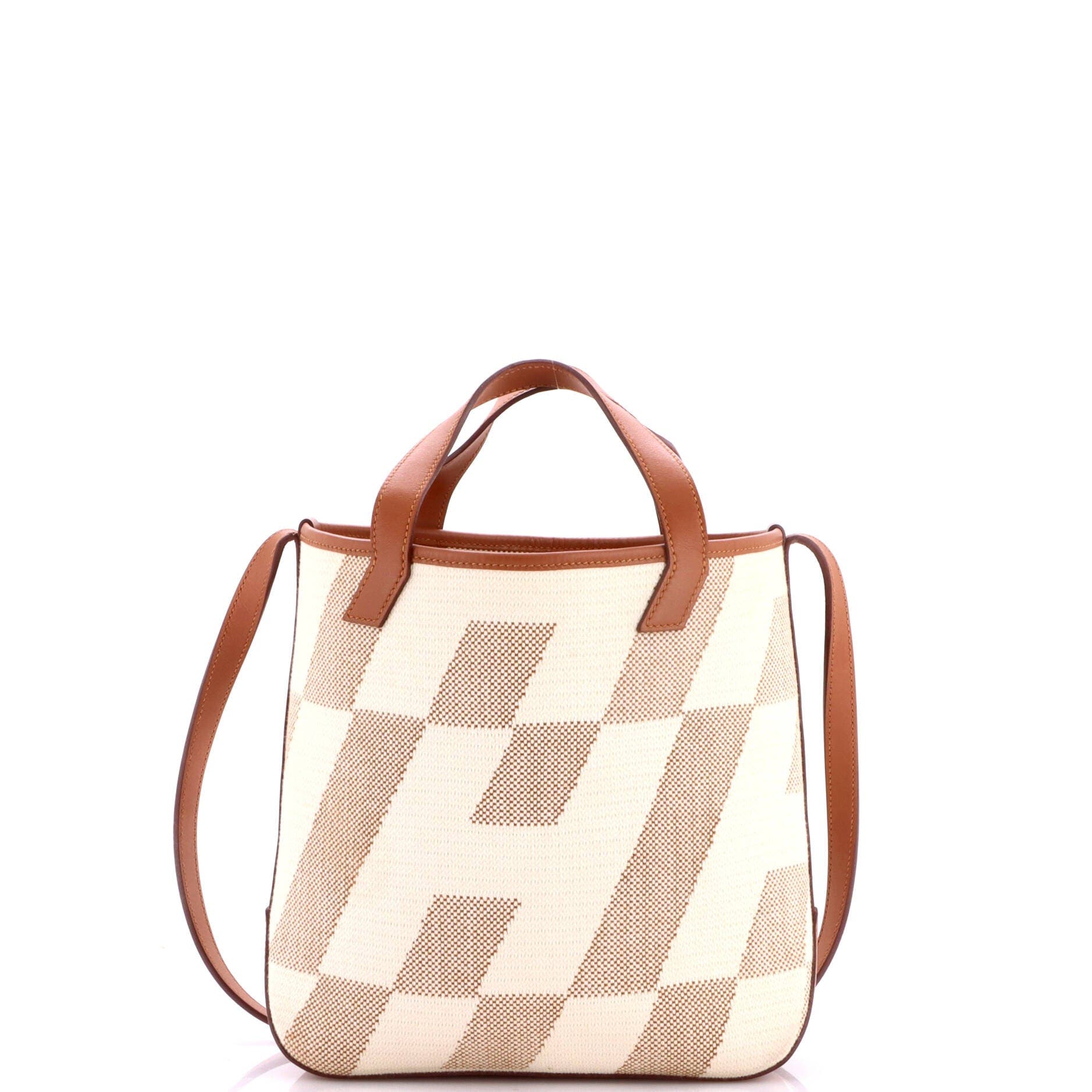 Cabas H en Biais Tote Canvas with Leather 27, Alternate, color, Metallic Gold