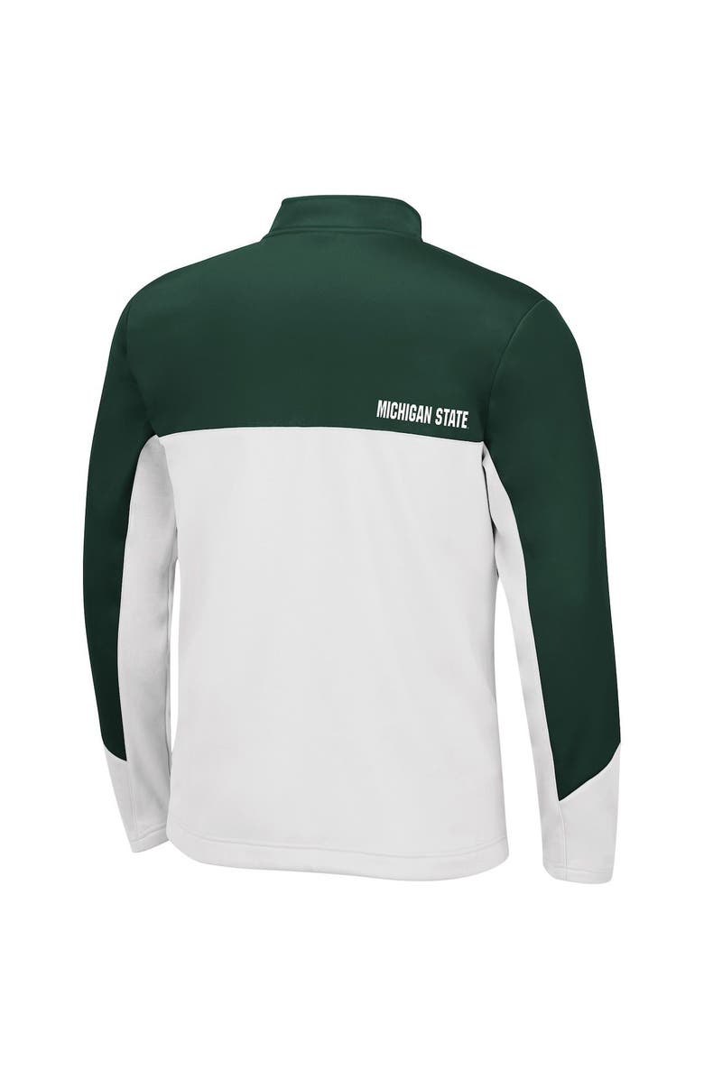 COLOSSEUM Men's Colosseum Green/White Michigan State Spartans Triple Dog Dare Quarter-Zip Jacket, Alternate, color, 
