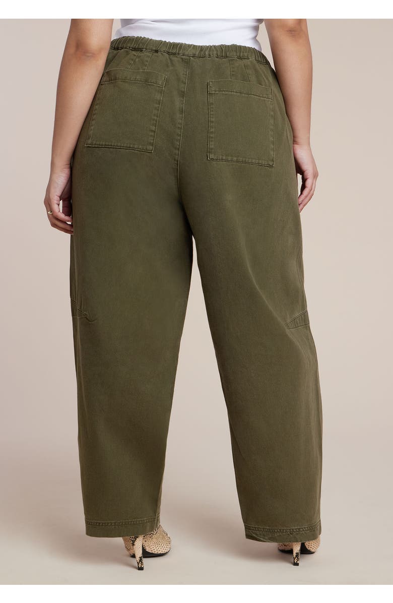 ELOQUII Adjustable Drawstring Casual Pant, Alternate, color, Winter Moss