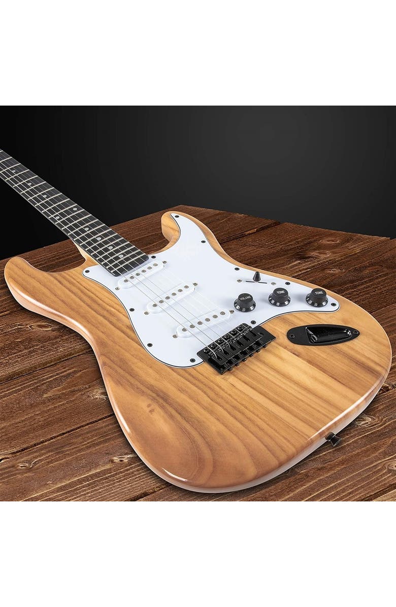 Lyxpro CS 39 Electric Guitar Kit for Beginner with Amp Cable, 6 Picks & Guide, Alternate, color, Natural